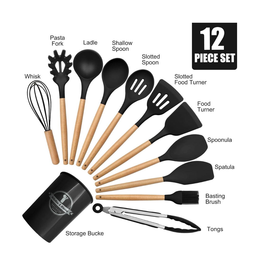 Premium Silicone Kitchen Utensils Set – Heat Resistant