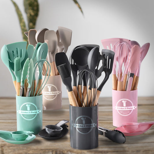Premium Silicone Kitchen Utensils Set – Heat Resistant